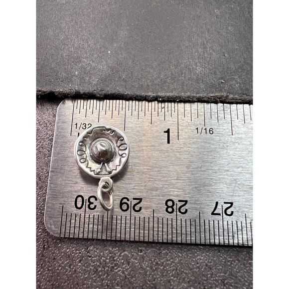 Vintage Sterling Silver Sombrero Hat Pendant Charm - Picture 7 of 8